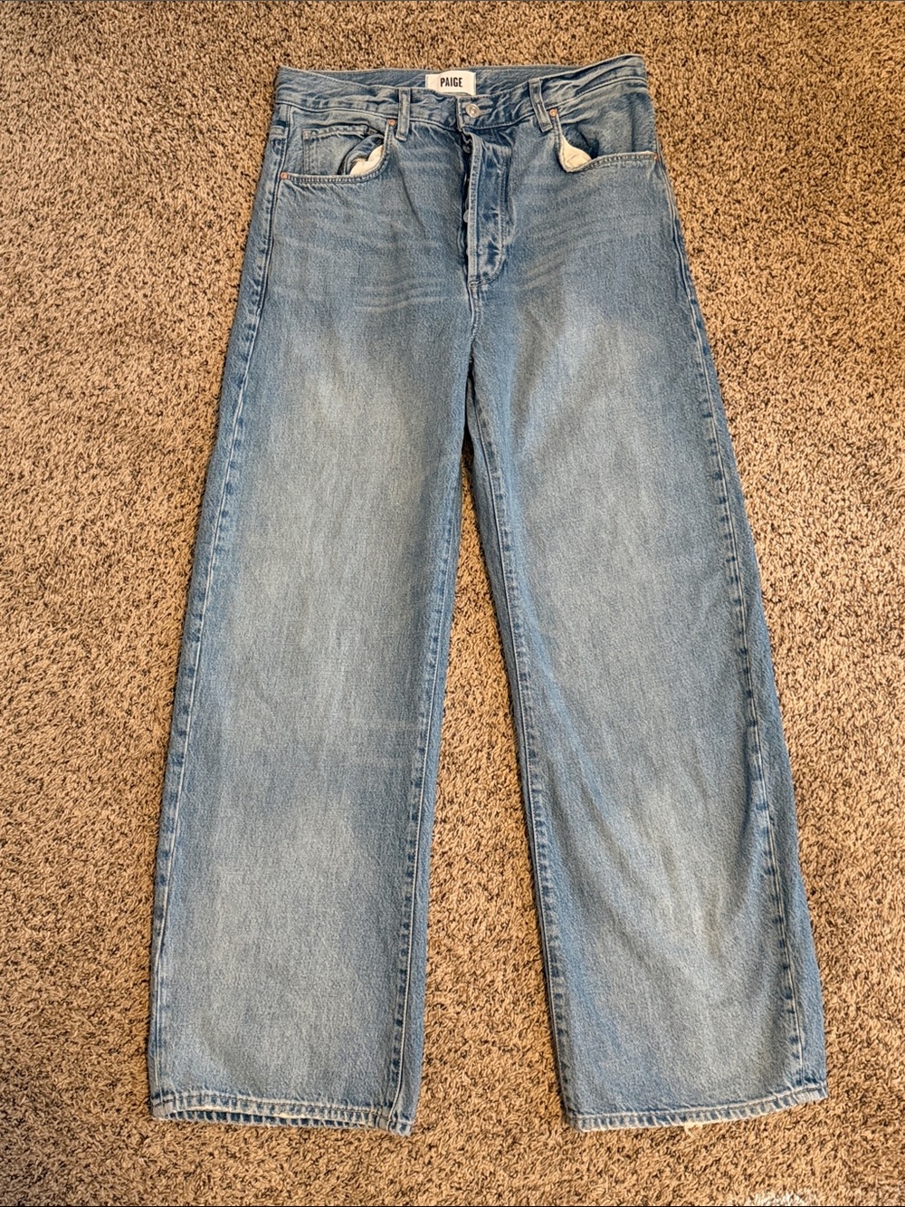 PAIGE ‘Arellia’ Light Wash Wide-Leg High-Rise Jeans Size 28 - Picture 4 of 4